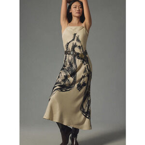 Anthropologie Conditions Apply Chloe Maxi Slip Dress Horse Pony Size Medium